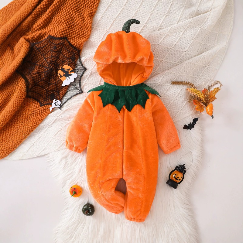 Traje de Calabaza para Bebé Re - Cotton Baby Onesies Zipper reseña y precio